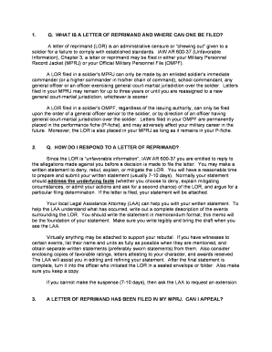 Written reprimand example - 1. Q. WHAT IS A LETTER OF REPRIMAND AND WHERE CAN ONE ... - monterey army