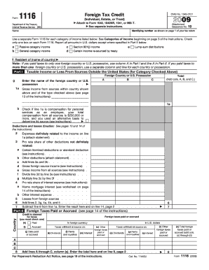 IRS Form 1116 Foreign Tax Credit