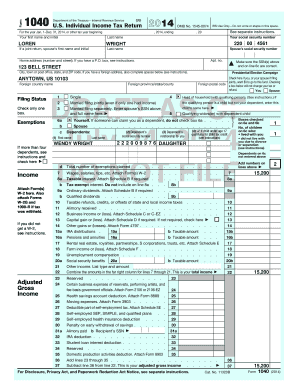 US Individual Income Tax Return 2014