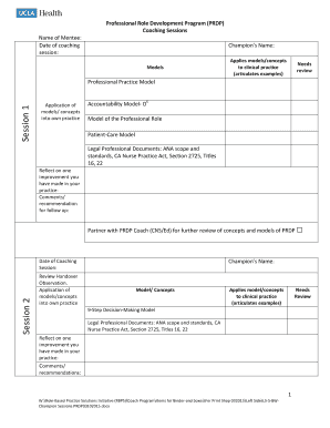 Professional Role Development Program Coaching Session