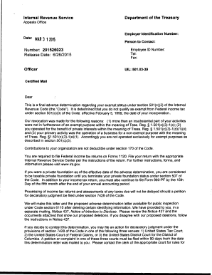 IRS Final Adverse Determination Letter