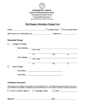 Child Support Information Change Form