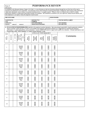 Minnesota Performance Review Form