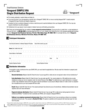 Vanguard SIMPLE IRA Single Distribution Request