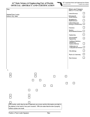 Science Fair Research Compliance Form