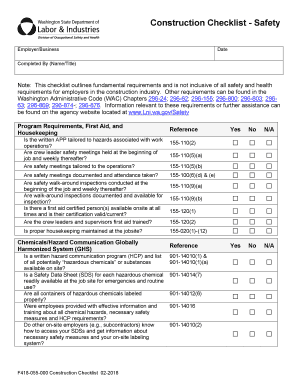 Construction Safety Checklist