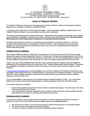 Fillable Online ct Leave of Absence Bulletin - CT.gov Fax Email Print ...