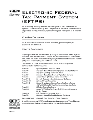 Electronic Federal Tax Payment System (EFTPS) Enrollment