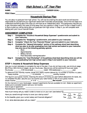 High School 13th Year Plan