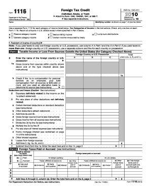 Form 1116 Foreign Tax Credit