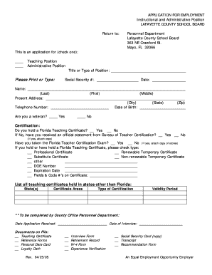 Application for Employment