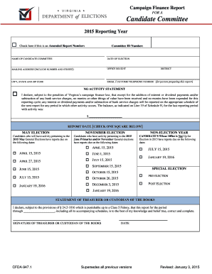Virginia Campaign Finance Report