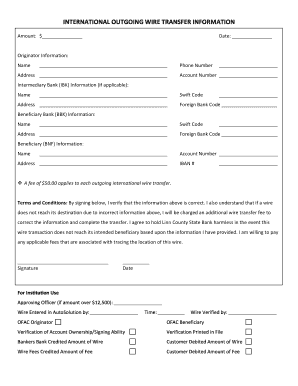 International Wire Transfer Form