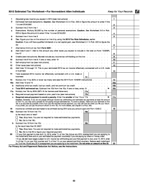 Form 1040-ES (NR) 2015