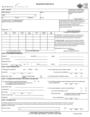 Dental Plan Claim Form