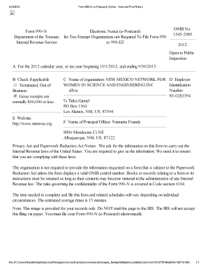 Form 990-N (e-Postcard) for Tax-Exempt Organizations
