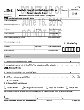 IRS Form 1094-C Draft