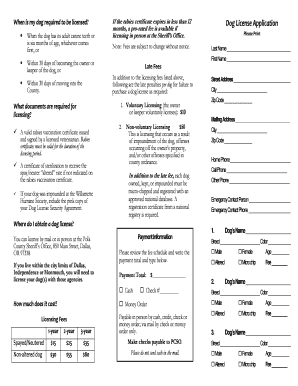 Dog License Application