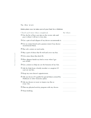Foot Care Checklist
