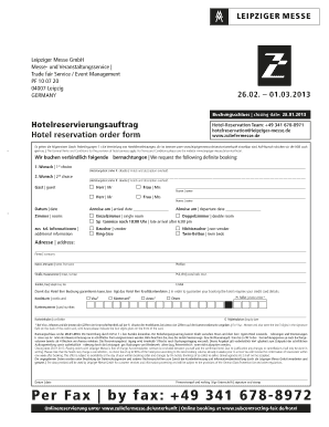 Hotelreservierungsauftrag