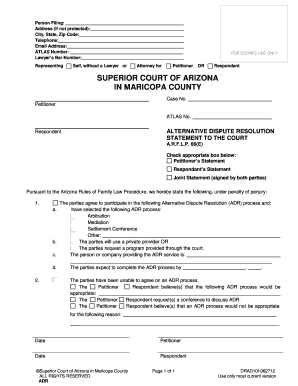 Arizona Alternative Dispute Resolution Statement