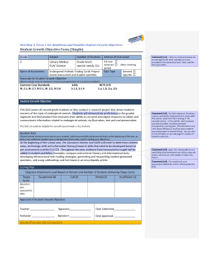 Student Growth Objective Form