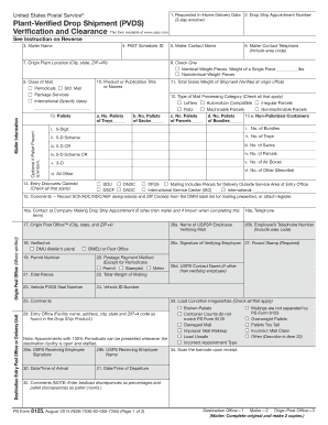 USPS Plant-Verified Drop Shipment Form