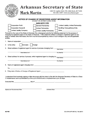 Notice of Change of Registered Agent