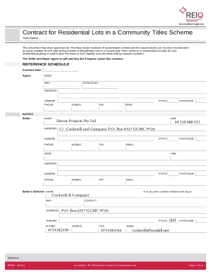 Queensland Residential Lot Contract