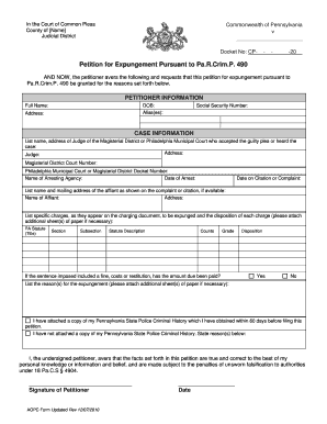 Petition for Expungement