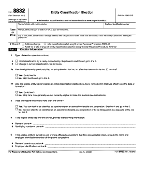 Form 8832 Entity Classification Election