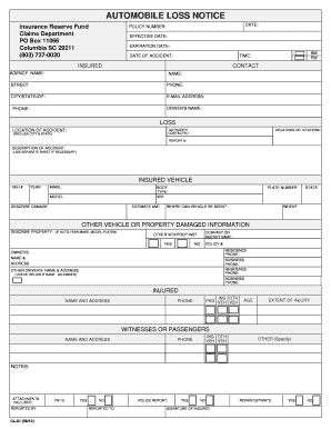 Automobile Loss Notice