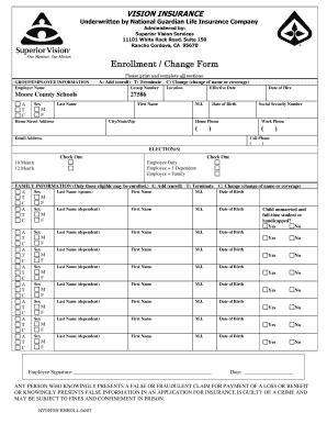 Vision Insurance Enrollment Form