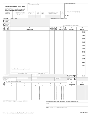 US Federal Procurement Request Form