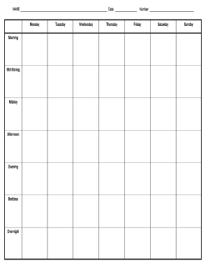 Weekly Medication Schedule Form