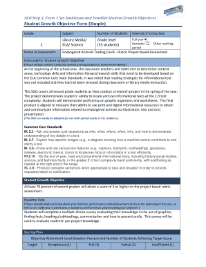 Student Growth Objective Form