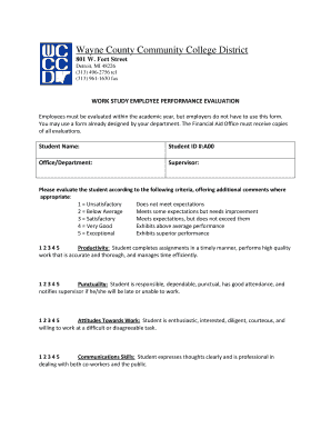 Work Study Employee Performance Evaluation