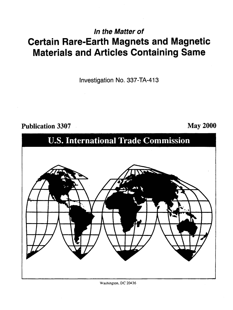 Fillable Online usitc Certain RareEarth and Materials and Articles usitc