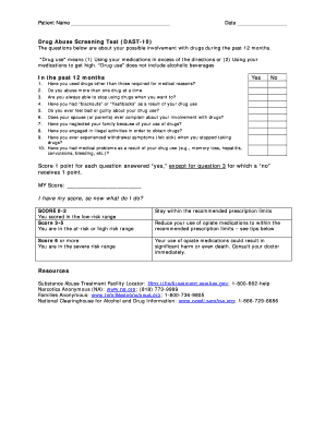 Drug Abuse Screening Test (DAST-10)