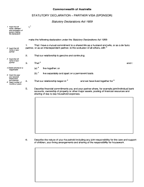 declaration statutory commonwealth applicant immigration pdffiller fillable