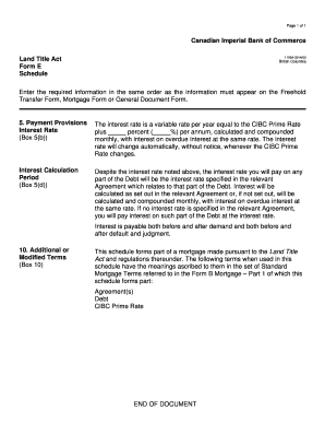 British Columbia Land Title Act Form E