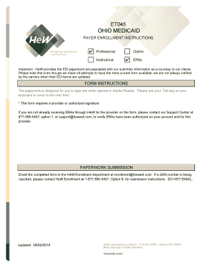 Ohio Medicaid Provider Enrollment Form