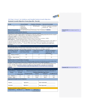 Student Growth Objective Form
