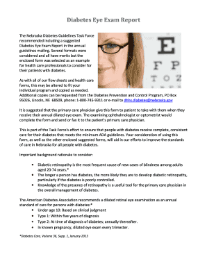 Diabetes Eye Exam Report