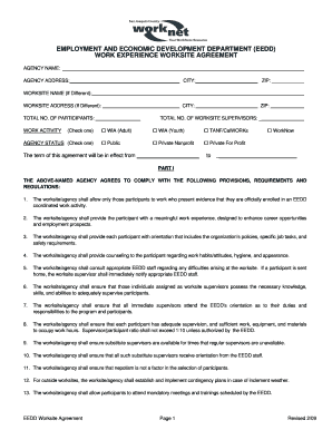 California Worksite Agreement