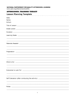 Lesson Planning Template