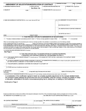 Contract Modification Form