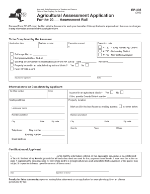 New York Agricultural Assessment Application