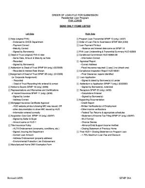 FHA Loan Submission Checklist
