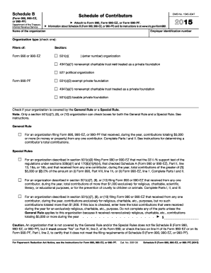 Schedule B Contributor Information Form